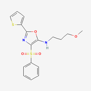4-(benzenesulfonyl)-N-(3-methoxypropyl)-2-thiophen-2-yl-1,3-oxazol-5-amine