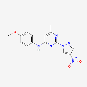 N-(4-methoxyphenyl)-6-methyl-2-(4-nitro-1H-pyrazol-1-yl)pyrimidin-4-amine