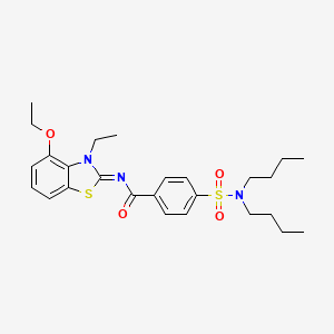 4-(dibutylsulfamoyl)-N-(4-ethoxy-3-ethyl-1,3-benzothiazol-2-ylidene)benzamide