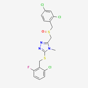 3-[(2-chloro-6-fluorobenzyl)sulfanyl]-5-{[(2,4-dichlorobenzyl)sulfinyl]methyl}-4-methyl-4H-1,2,4-triazole