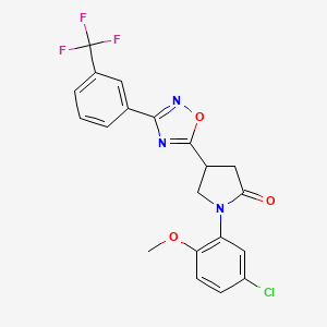 1-(5-Chloro-2-methoxyphenyl)-4-{3-[3-(trifluoromethyl)phenyl]-1,2,4-oxadiazol-5-yl}pyrrolidin-2-one