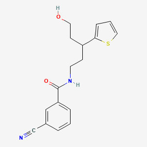3-cyano-N-(5-hydroxy-3-(thiophen-2-yl)pentyl)benzamide