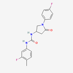 1-(3-Fluoro-4-methylphenyl)-3-[1-(4-fluorophenyl)-5-oxopyrrolidin-3-yl]urea