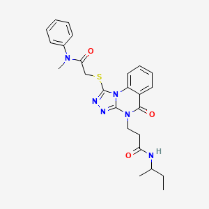 molecular formula C25H28N6O3S B2761686 N-(butan-2-yl)-3-[1-({[methyl(phenyl)carbamoyl]methyl}sulfanyl)-5-oxo-4H,5H-[1,2,4]triazolo[4,3-a]quinazolin-4-yl]propanamide CAS No. 1112434-61-3