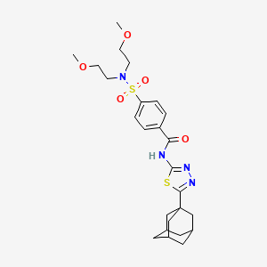 molecular formula C25H34N4O5S2 B2761698 N-[5-(ADAMANTAN-1-YL)-1,3,4-THIADIAZOL-2-YL]-4-[BIS(2-METHOXYETHYL)SULFAMOYL]BENZAMIDE CAS No. 313395-61-8