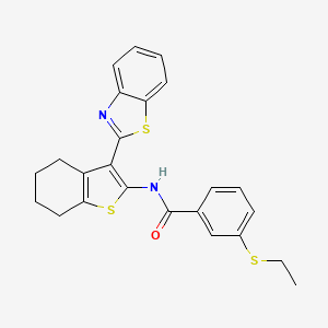 molecular formula C24H22N2OS3 B2761717 N-(3-(benzo[d]thiazol-2-yl)-4,5,6,7-tetrahydrobenzo[b]thiophen-2-yl)-3-(ethylthio)benzamide CAS No. 922817-90-1