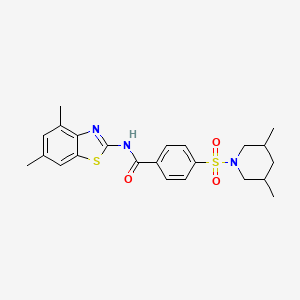 molecular formula C23H27N3O3S2 B2761725 N-(4,6-dimethyl-1,3-benzothiazol-2-yl)-4-[(3,5-dimethylpiperidin-1-yl)sulfonyl]benzamide CAS No. 361167-30-8