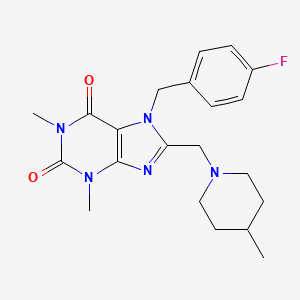 7-(4-fluorobenzyl)-1,3-dimethyl-8-[(4-methylpiperidin-1-yl)methyl]-3,7-dihydro-1H-purine-2,6-dione