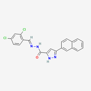 (E)-N'-(2,4-dichlorobenzylidene)-3-(naphthalen-2-yl)-1H-pyrazole-5-carbohydrazide