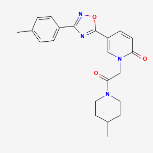 1-(2-(4-methylpiperidin-1-yl)-2-oxoethyl)-5-(3-(p-tolyl)-1,2,4-oxadiazol-5-yl)pyridin-2(1H)-one