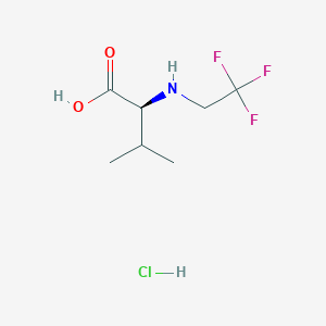 molecular formula C7H13ClF3NO2 B2761739 (2S)-3-methyl-2-[(2,2,2-trifluoroethyl)amino]butanoic acid hydrochloride CAS No. 1955474-01-7