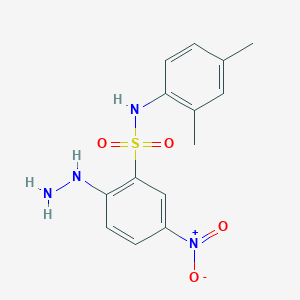 molecular formula C14H16N4O4S B2761740 N-(2,4-dimethylphenyl)-2-hydrazinyl-5-nitrobenzene-1-sulfonamide CAS No. 327084-78-6
