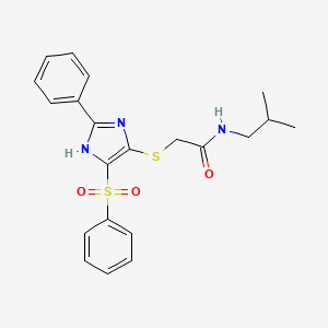 N-(2-methylpropyl)-2-{[2-phenyl-4-(phenylsulfonyl)-1H-imidazol-5-yl]sulfanyl}acetamide