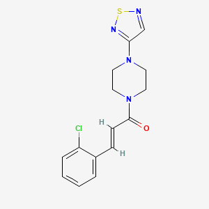 molecular formula C15H15ClN4OS B2761753 (2E)-3-(2-chlorophenyl)-1-[4-(1,2,5-thiadiazol-3-yl)piperazin-1-yl]prop-2-en-1-one CAS No. 2097940-40-2