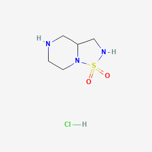 molecular formula C5H12ClN3O2S B2761800 Hexahydro-2H-[1,2,5]thiadiazolo[2,3-a]pyrazine 1,1-dioxide hydrochloride CAS No. 2137989-56-9