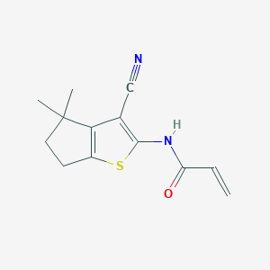 molecular formula C13H14N2OS B2761801 N-(3-Cyano-4,4-dimethyl-5,6-dihydrocyclopenta[b]thiophen-2-yl)prop-2-enamide CAS No. 2361655-47-0