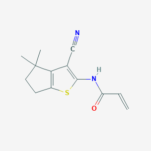 B2761801 N-(3-Cyano-4,4-dimethyl-5,6-dihydrocyclopenta[b]thiophen-2-yl)prop-2-enamide CAS No. 2361655-47-0