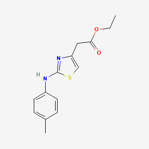 molecular formula C14H16N2O2S B2761852 Ethyl 2-{2-[(4-methylphenyl)amino]-1,3-thiazol-4-yl}acetate CAS No. 886499-53-2