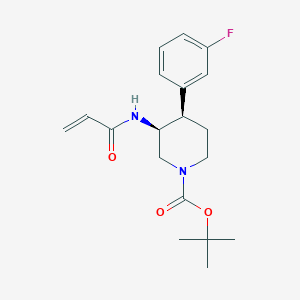 molecular formula C19H25FN2O3 B2761861 Tert-butyl (3S,4R)-4-(3-fluorophenyl)-3-(prop-2-enoylamino)piperidine-1-carboxylate CAS No. 2361747-27-3