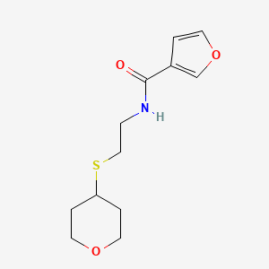 molecular formula C12H17NO3S B2761881 N-[2-(oxan-4-ylsulfanyl)ethyl]furan-3-carboxamide CAS No. 1903842-48-7