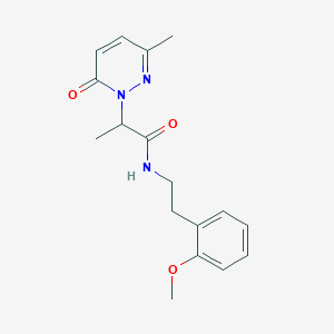 molecular formula C17H21N3O3 B2761892 N-(2-methoxyphenethyl)-2-(3-methyl-6-oxopyridazin-1(6H)-yl)propanamide CAS No. 1235231-08-9
