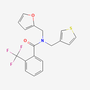 molecular formula C18H14F3NO2S B2761899 N-(furan-2-ylmethyl)-N-(thiophen-3-ylmethyl)-2-(trifluoromethyl)benzamide CAS No. 1219842-13-3
