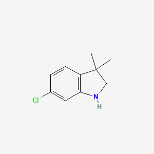 molecular formula C10H12ClN B2761948 6-Chloro-3,3-dimethylindoline CAS No. 1368462-49-0