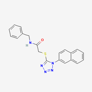 molecular formula C20H17N5OS B2761967 N-benzyl-2-((1-(naphthalen-2-yl)-1H-tetrazol-5-yl)thio)acetamide CAS No. 924824-46-4