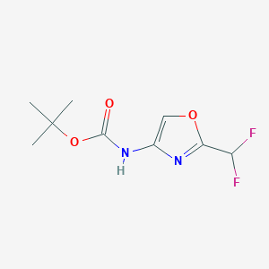 molecular formula C9H12F2N2O3 B2761971 tert-butylN-[2-(difluoromethyl)-1,3-oxazol-4-yl]carbamate CAS No. 2375260-49-2