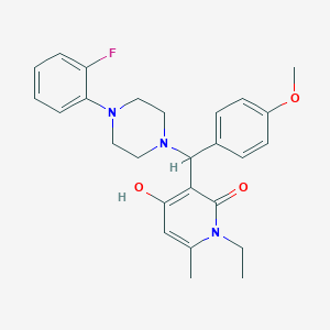 1-ethyl-3-((4-(2-fluorophenyl)piperazin-1-yl)(4-methoxyphenyl)methyl)-4-hydroxy-6-methylpyridin-2(1H)-one