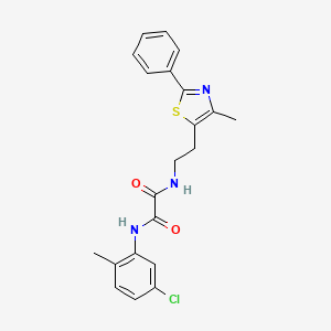 molecular formula C21H20ClN3O2S B2761978 N'-(5-chloro-2-methylphenyl)-N-[2-(4-methyl-2-phenyl-1,3-thiazol-5-yl)ethyl]ethanediamide CAS No. 894012-37-4