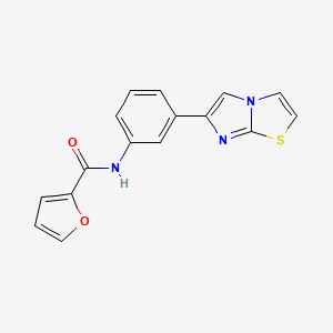 molecular formula C16H11N3O2S B2762003 N-(3-{imidazo[2,1-b][1,3]thiazol-6-yl}phenyl)furan-2-carboxamide CAS No. 872630-05-2