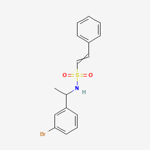 molecular formula C16H16BrNO2S B2762036 N-[1-(3-bromophenyl)ethyl]-2-phenylethene-1-sulfonamide CAS No. 1428114-11-7