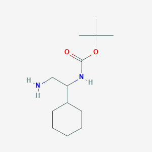 molecular formula C13H26N2O2 B2762045 tert-butyl N-(2-amino-1-cyclohexylethyl)carbamate CAS No. 1111598-02-7