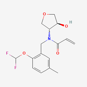 molecular formula C16H19F2NO4 B2762096 N-[[2-(Difluoromethoxy)-5-methylphenyl]methyl]-N-[(3R,4S)-4-hydroxyoxolan-3-yl]prop-2-enamide CAS No. 2411179-25-2