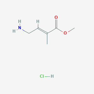 molecular formula C6H12ClNO2 B2762115 Methyl (2E)-4-amino-2-methylbut-2-enoate hydrochloride CAS No. 25692-00-6