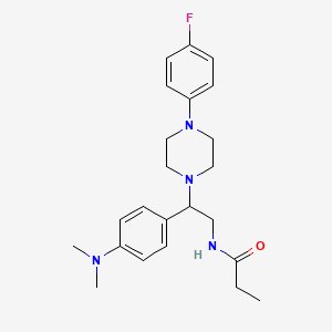 molecular formula C23H31FN4O B2762126 N-(2-(4-(dimethylamino)phenyl)-2-(4-(4-fluorophenyl)piperazin-1-yl)ethyl)propionamide CAS No. 941949-30-0