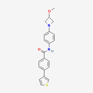 molecular formula C21H20N2O2S B2762137 N-(4-(3-methoxyazetidin-1-yl)phenyl)-4-(thiophen-3-yl)benzamide CAS No. 2034261-87-3