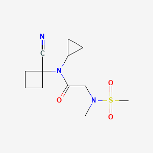 molecular formula C12H19N3O3S B2762145 N-(1-cyanocyclobutyl)-N-cyclopropyl-2-(N-methylmethanesulfonamido)acetamide CAS No. 1808814-26-7