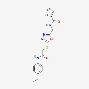molecular formula C18H18N4O4S B2762154 N-{[5-({[(4-ETHYLPHENYL)CARBAMOYL]METHYL}SULFANYL)-1,3,4-OXADIAZOL-2-YL]METHYL}FURAN-2-CARBOXAMIDE CAS No. 851862-41-4