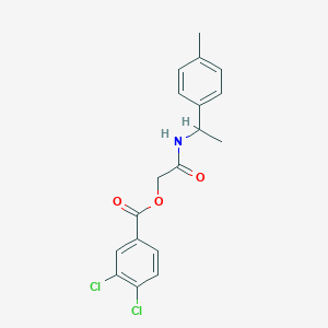 molecular formula C18H17Cl2NO3 B2762201 {[1-(4-Methylphenyl)ethyl]carbamoyl}methyl 3,4-dichlorobenzoate CAS No. 1794751-18-0