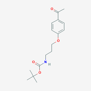 molecular formula C16H23NO4 B2762230 tert-butyl N-[3-(4-acetylphenoxy)propyl]carbamate CAS No. 897404-34-1