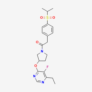 1-(3-((6-Ethyl-5-fluoropyrimidin-4-yl)oxy)pyrrolidin-1-yl)-2-(4-(isopropylsulfonyl)phenyl)ethanone