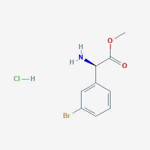 molecular formula C9H11BrClNO2 B2762268 methyl (2R)-2-amino-2-(3-bromophenyl)acetate hydrochloride CAS No. 1391518-81-2