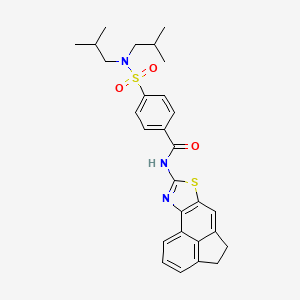 molecular formula C28H31N3O3S2 B2762279 N-(4,5-dihydroacenaphtho[5,4-d]thiazol-8-yl)-4-(N,N-diisobutylsulfamoyl)benzamide CAS No. 477534-95-5