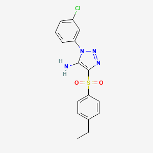 molecular formula C16H15ClN4O2S B2762293 1-(3-chlorophenyl)-4-(4-ethylbenzenesulfonyl)-1H-1,2,3-triazol-5-amine CAS No. 1160230-89-6