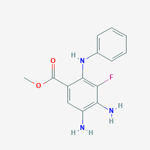 B2762295 Methyl 4,5-diamino-3-fluoro-2-(phenylamino)benzoate CAS No. 606144-42-7
