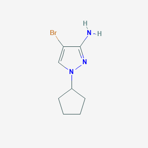 molecular formula C8H12BrN3 B2762305 4-Bromo-1-cyclopentyl-1H-pyrazol-3-amine CAS No. 1006470-56-9