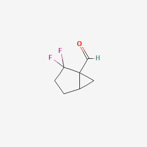 molecular formula C7H8F2O B2762335 2,2-Difluorobicyclo[3.1.0]hexane-1-carbaldehyde CAS No. 2411229-70-2