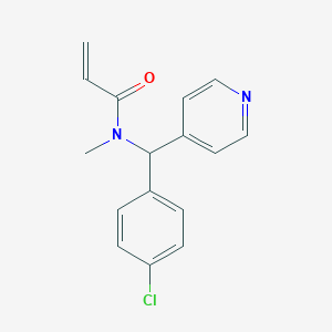 molecular formula C16H15ClN2O B2762345 N-[(4-Chlorophenyl)-pyridin-4-ylmethyl]-N-methylprop-2-enamide CAS No. 2411244-59-0